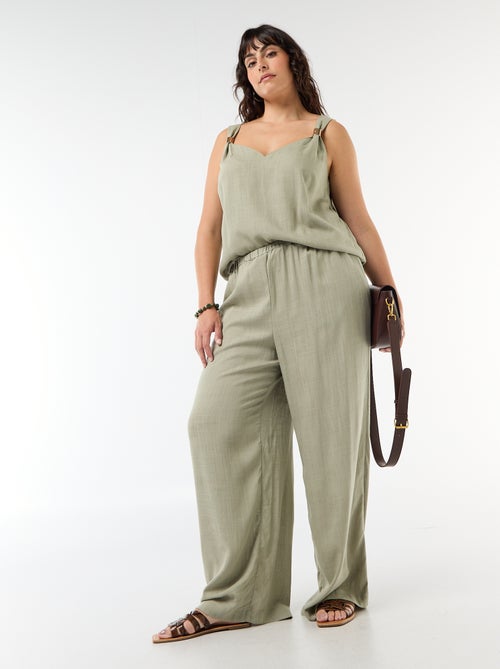 Wide-leg linen blend pants - Kiabi