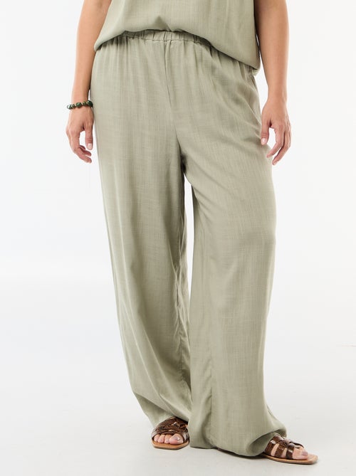 Wide-leg linen blend pants - Kiabi