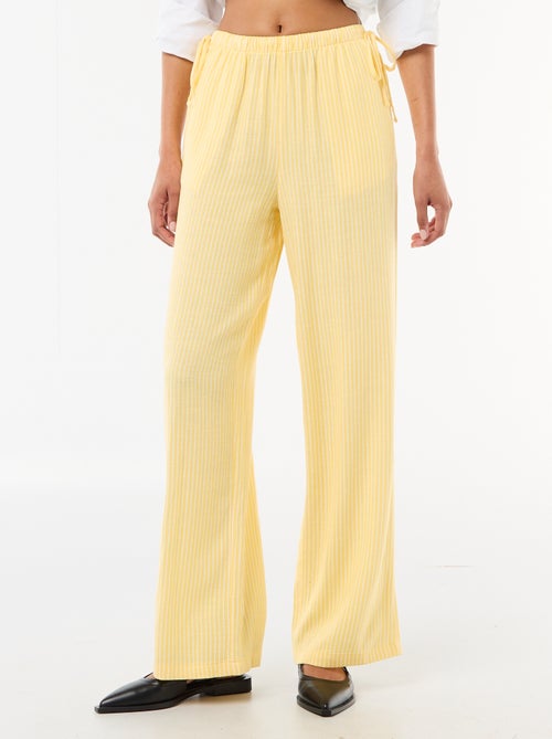 Wide-Leg Linen-Blend Pants - Kiabi