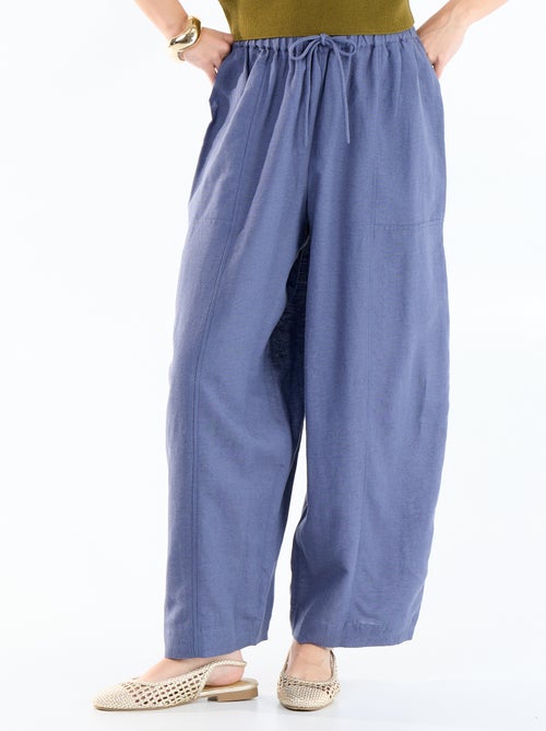 Wide-leg linen blend trousers - Kiabi