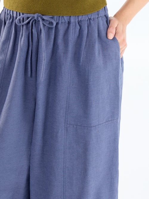 Wide-leg linen blend trousers - Kiabi