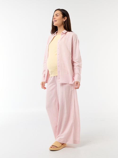 Wide-leg maternity trousers in linen blend - Kiabi