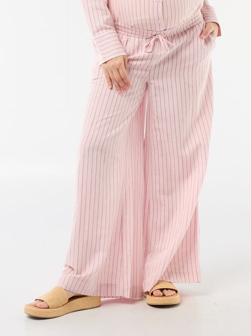 Wide-leg maternity trousers in linen blend - Kiabi