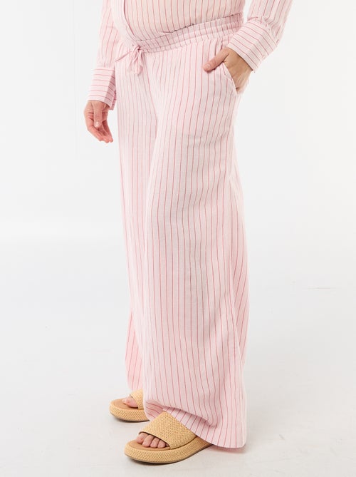 Wide-leg maternity trousers in linen blend - Kiabi