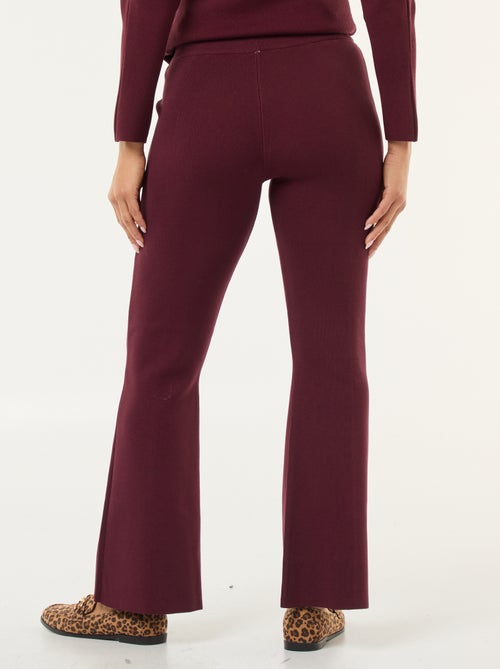 Wide-Leg Ottoman Knit Pants - Kiabi