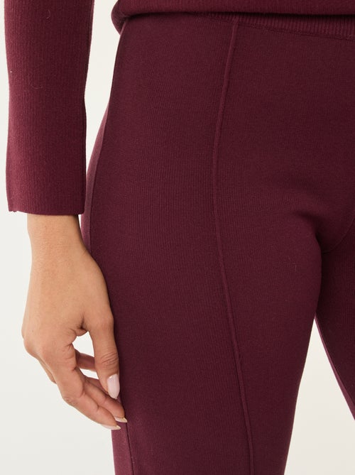 Wide-Leg Ottoman Knit Pants - Kiabi