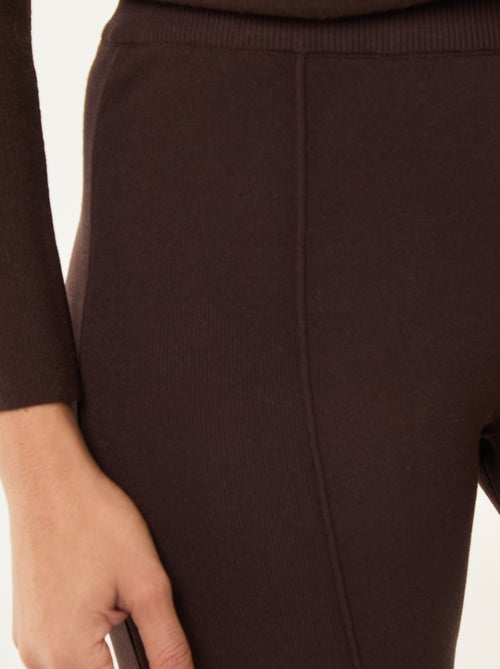 Wide-Leg Ottoman Knit Trousers - Kiabi