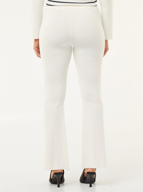 Wide-Leg Ottoman Knit Trousers - Kiabi