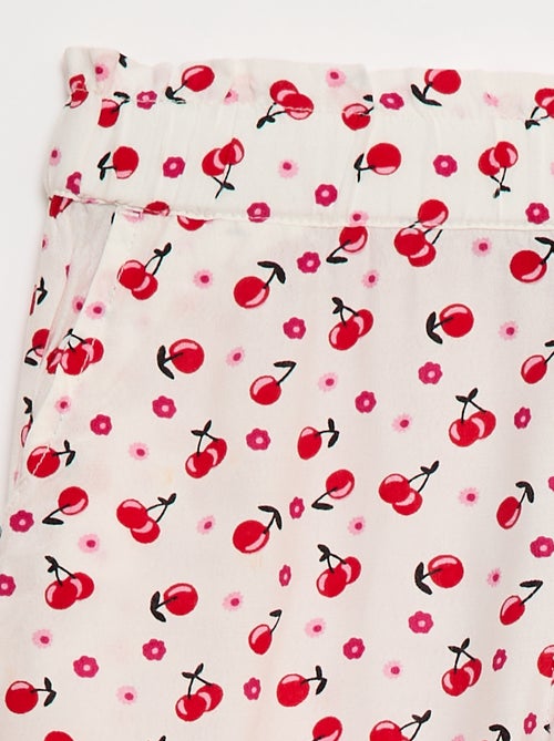 Wide-Leg Patterned Trousers with Elasticated Waist - Kiabi