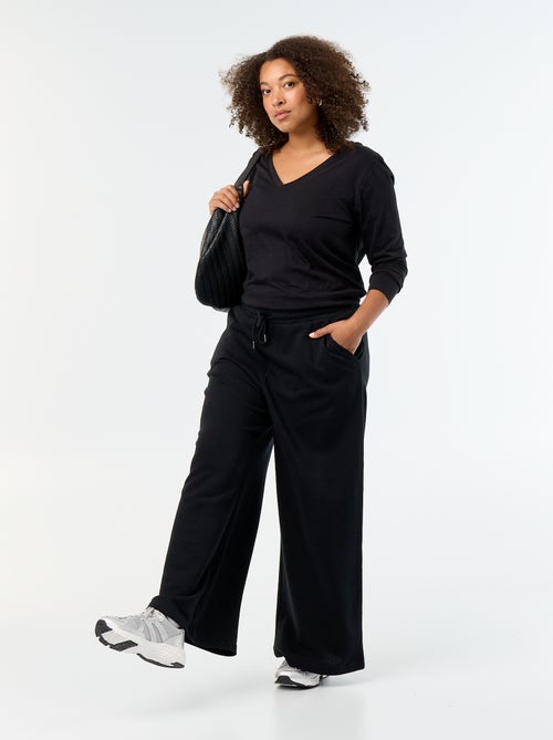 Wide-leg plain joggers - Kiabi