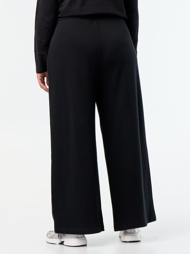 Wide-leg plain joggers Black - Kiabi