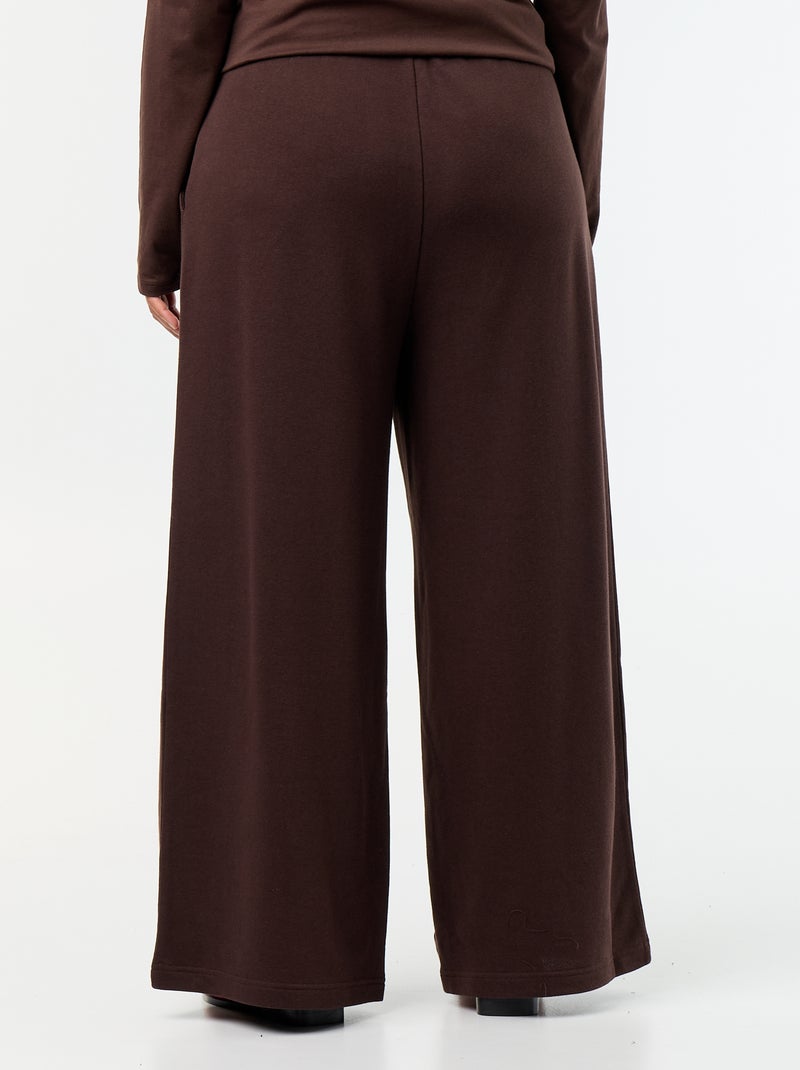 Wide-leg plain joggers Brown - Kiabi