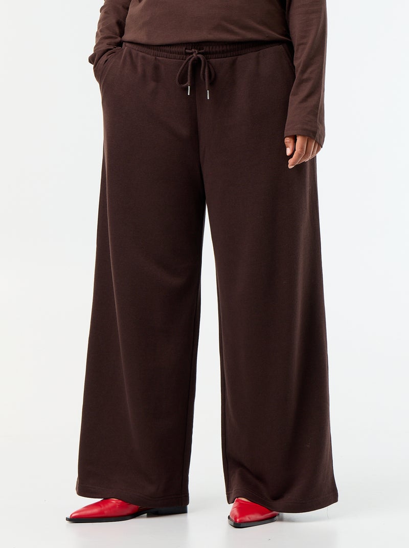 Wide-leg plain joggers Brown - Kiabi
