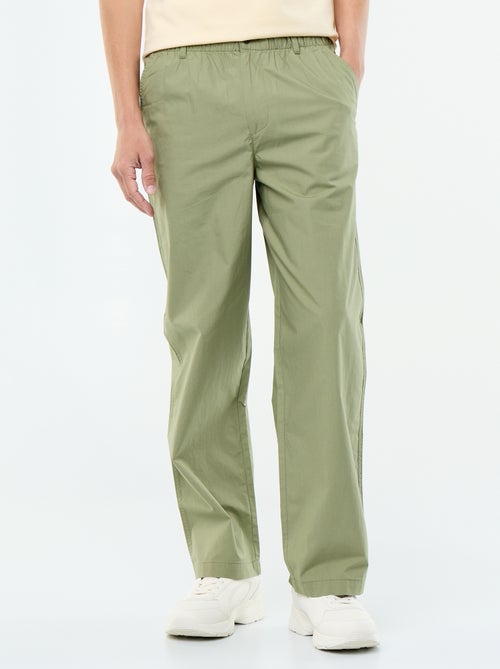 Wide-leg Poplin Trousers - Kiabi