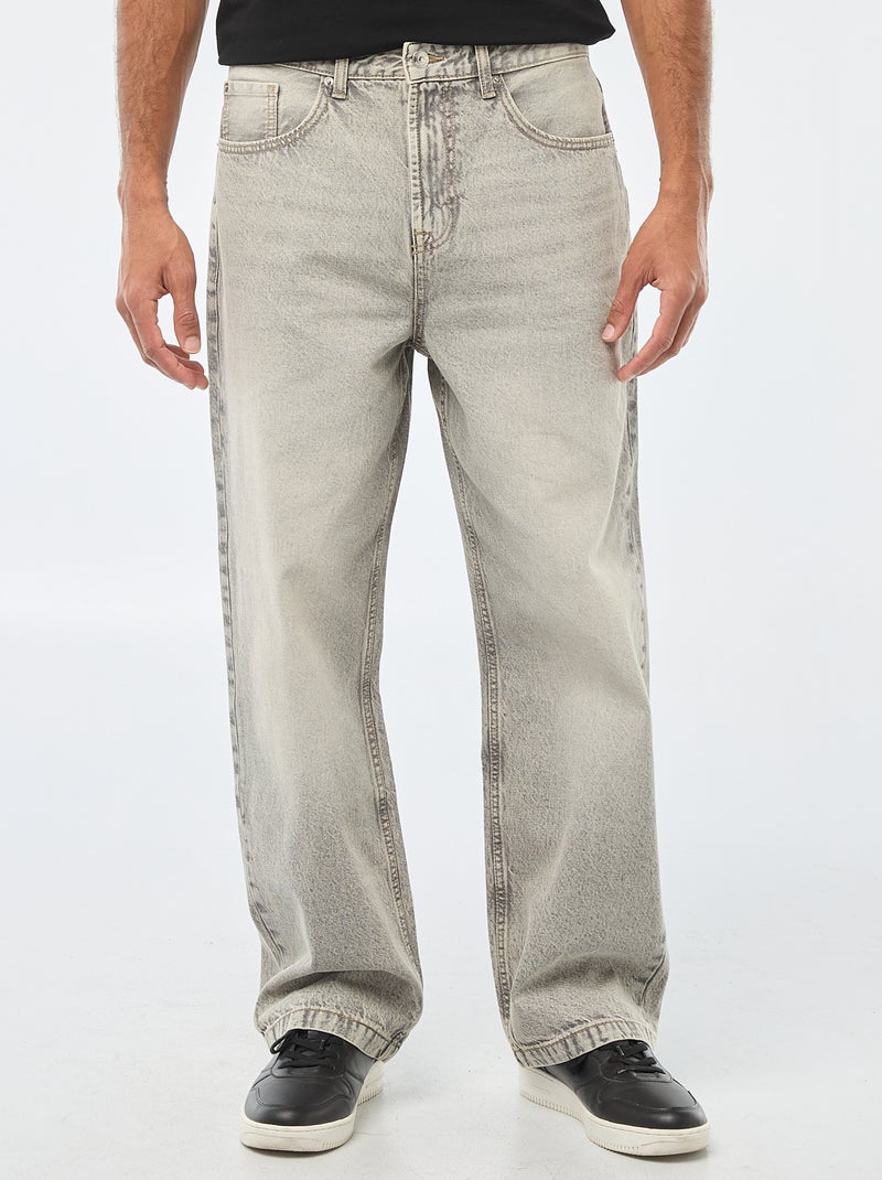 Wide Leg / Relaxed Fit 5-Pocket Jeans Grey - Kiabi