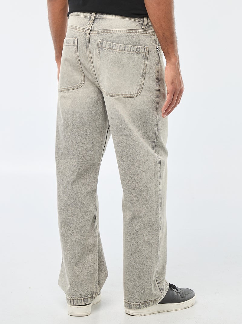 Wide Leg / Relaxed Fit 5-Pocket Jeans Grey - Kiabi