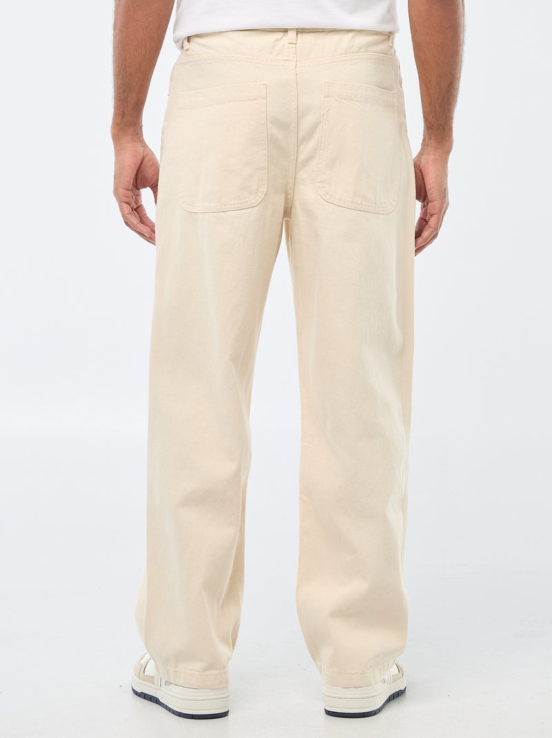 Wide Leg / Relaxed Fit 5-Pocket Jeans White - Kiabi