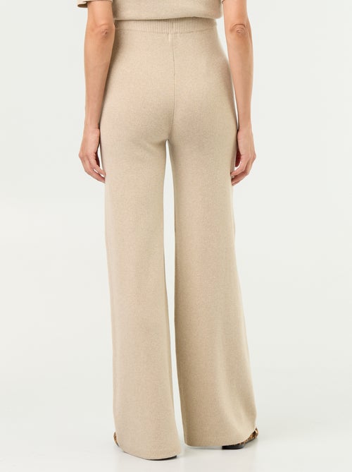 Wide-leg ribbed knit maternity pants - Kiabi