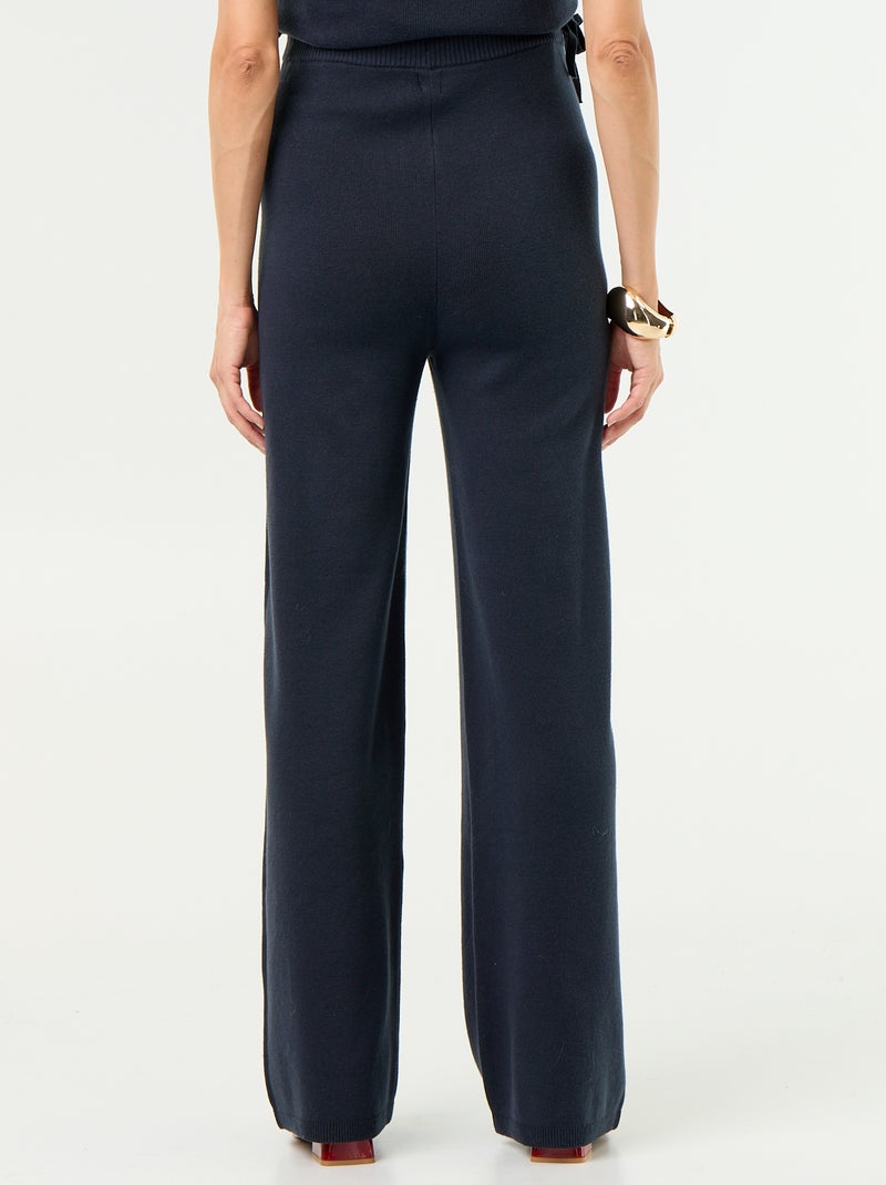 Wide-leg ribbed knit maternity pants Blue - Kiabi