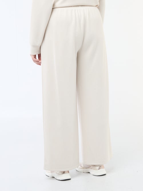 Wide-leg ribbed stretch trousers - Kiabi