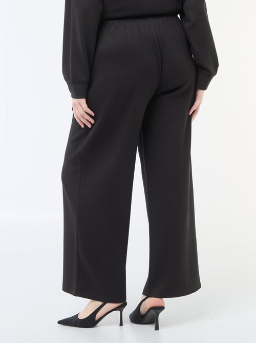 Wide-leg ribbed stretch trousers - Kiabi