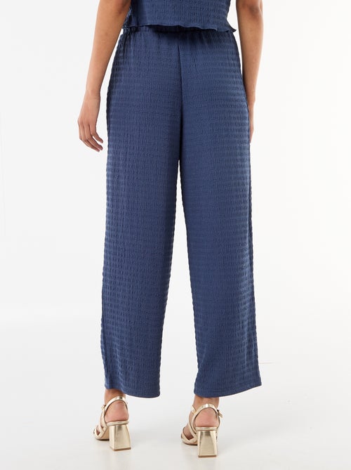Wide-Leg Smocked Knit Pants - Kiabi