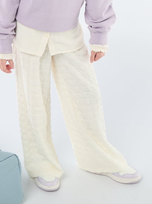 Wide-leg Stretch Knit Trousers - Kiabi