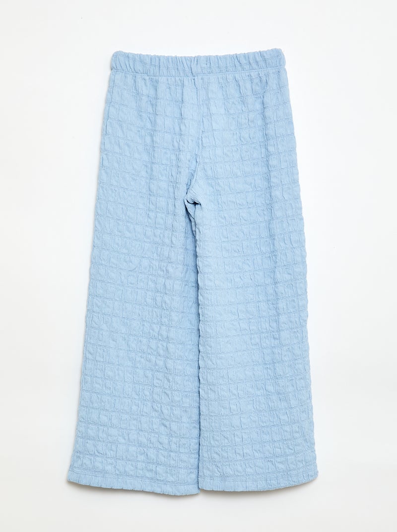 Wide-leg Stretch Knit Trousers Blue - Kiabi