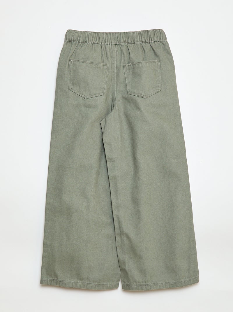 Wide Leg Trousers - Extra Comfortable Fit Green - Kiabi