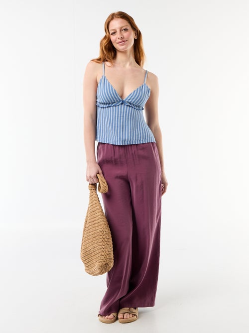 Wide-leg trousers in fluid fabric - Kiabi