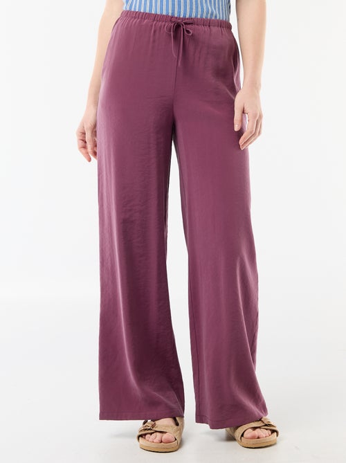 Wide-leg trousers in fluid fabric - Kiabi