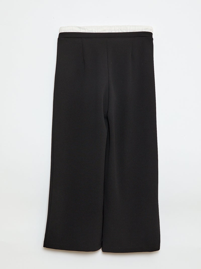 Wide-Leg Trousers with 2-in-1 Boxer Short Style Black - Kiabi