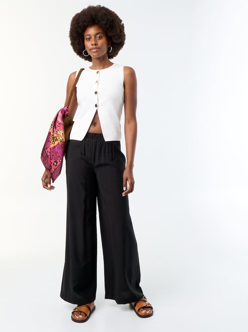 Wide-leg trousers with 2 pockets - Kiabi Wide-leg trousers with 2 pockets - Kiabi
