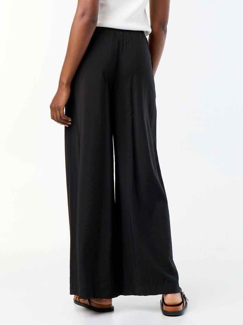 Wide-leg trousers with 2 pockets Black - Kiabi