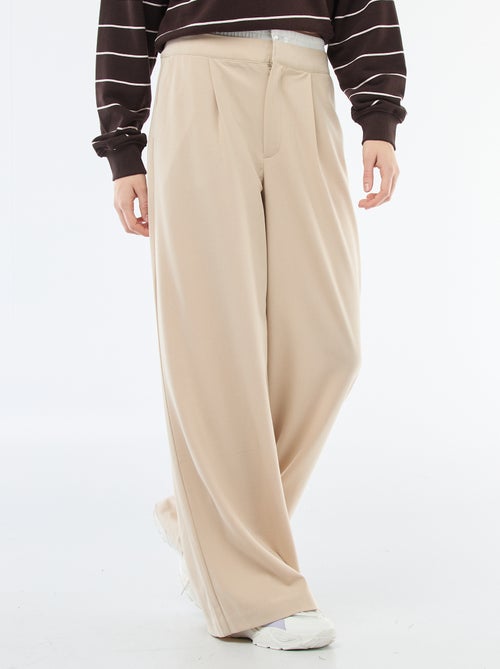 Wide-Leg Trousers with Boxer-Style Waistband - Kiabi
