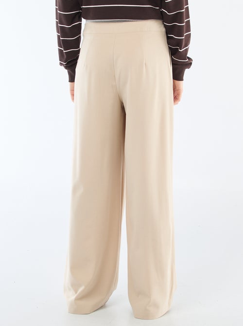 Wide-Leg Trousers with Boxer-Style Waistband - Kiabi