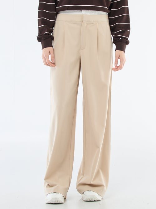 Wide-Leg Trousers with Boxer-Style Waistband - Kiabi