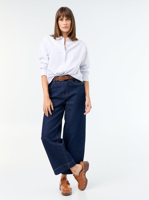 Wide-leg trousers with braided pockets - Kiabi