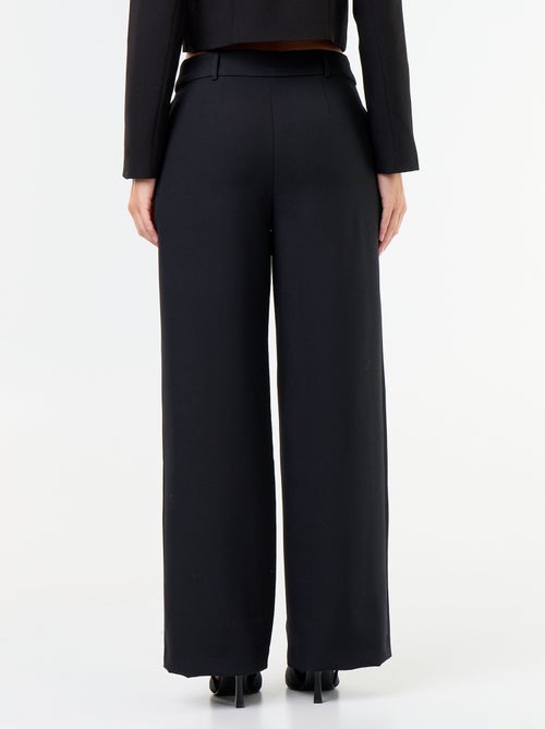 Wide-leg trousers with gold buttons - Kiabi