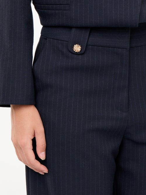 Wide-leg trousers with gold buttons - Kiabi