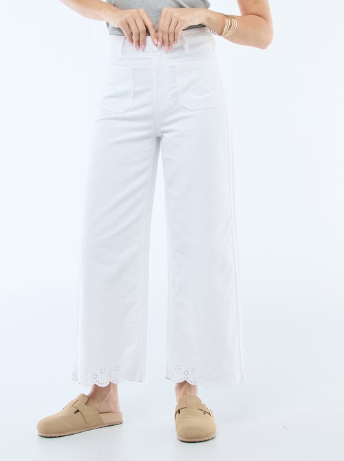 Wide Leg Trousers with Patch Pockets - Kiabi