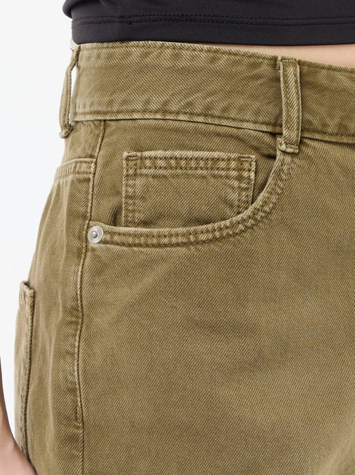 Wide-Leg Twill Bermuda Shorts - Kiabi
