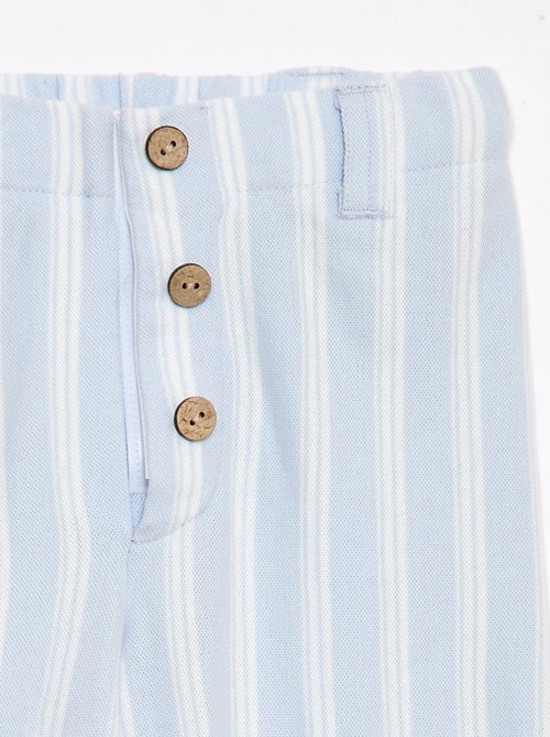 Wide Pique Knit Pants - Easy-Dressing Collection - Kiabi