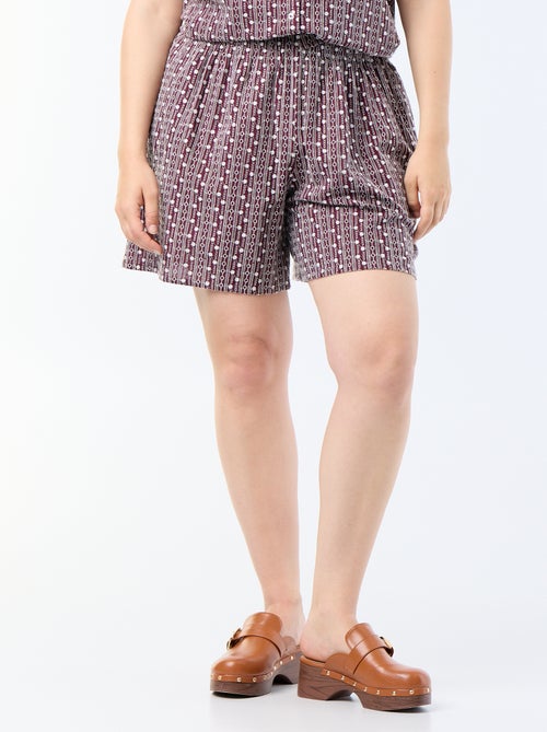 Wide shorts with embroidered prints - Kiabi Wide shorts with embroidered prints - Kiabi