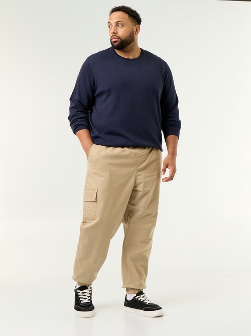 Wide twill trousers - Kiabi