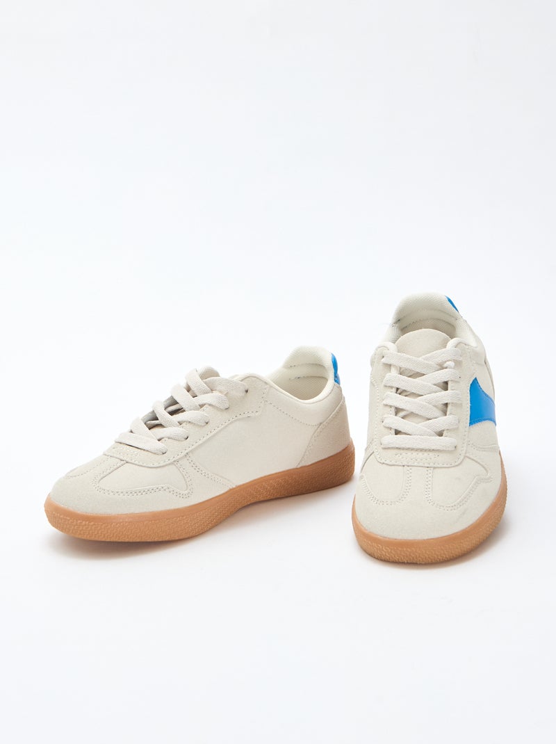 Wildleder-Halbsneaker mit Kontrasteinsatz Blau - Kiabi