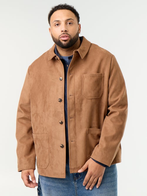 Wildlederjacke mit aufgesetzten Taschen - Kiabi