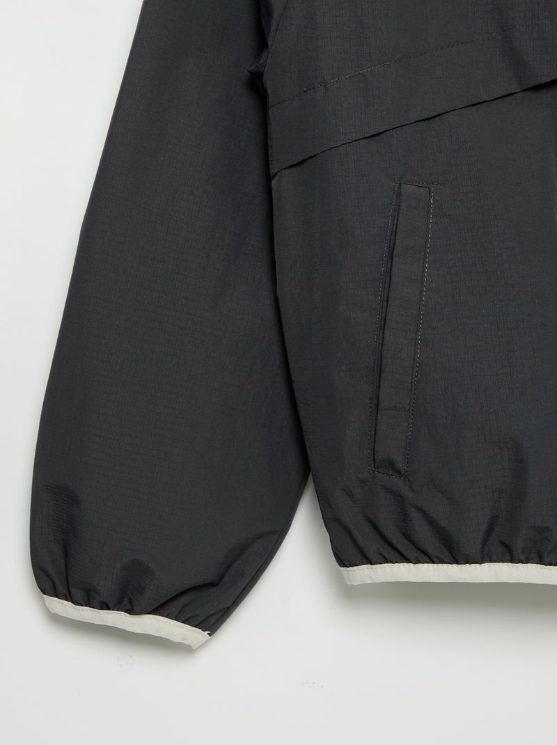 Windbreaker-Jacke mit Kapuze Noir - Kiabi