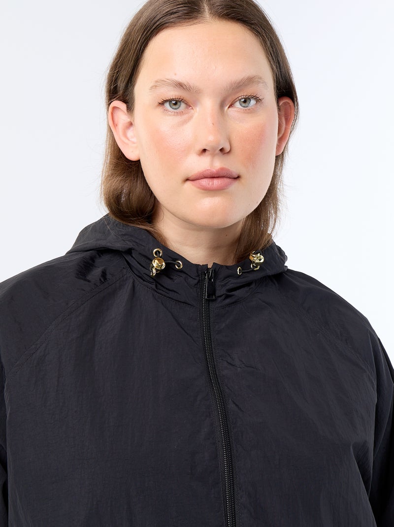 Windjacke mit goldenen Details Schwarz - Kiabi