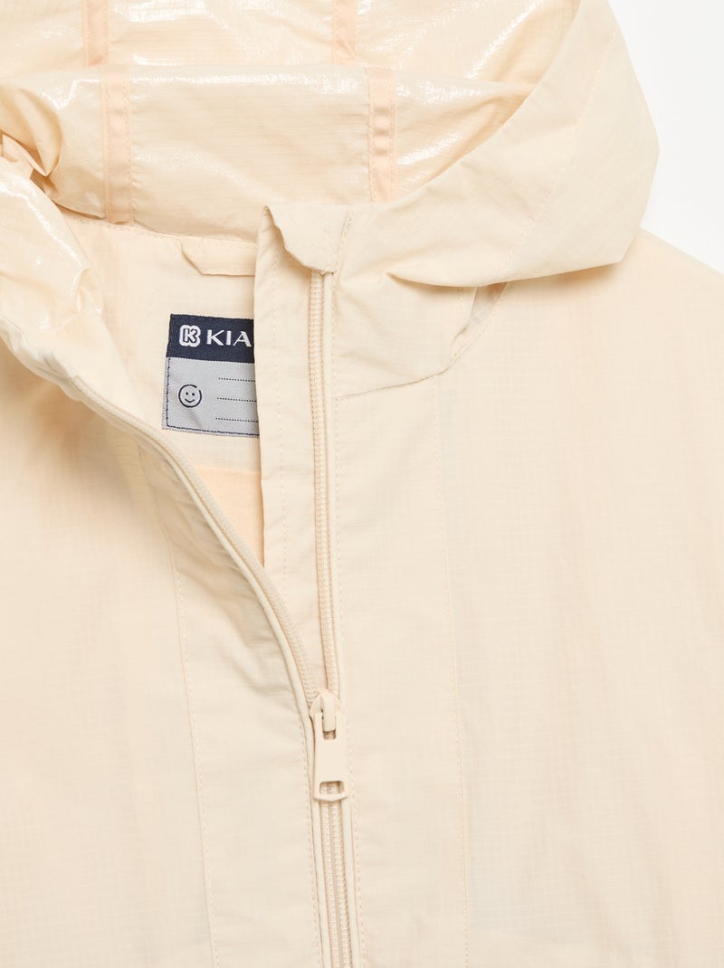 Windjacke mit Kapuze Beige - Kiabi